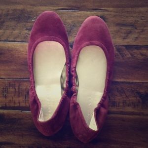 Burgundy Leather Flats
